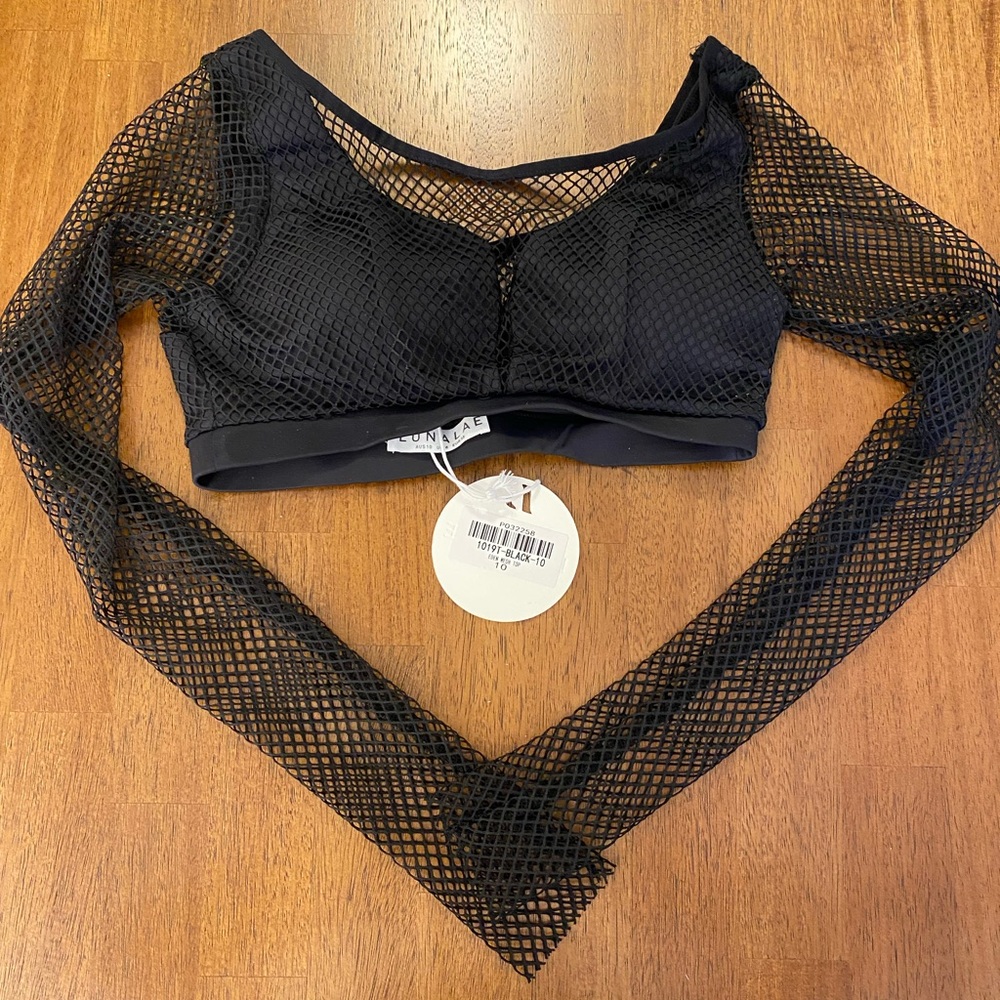 Black Mesh Crop Top